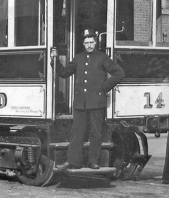 Blackpool and Fleetwood Tramroad Tram No 14 and driver motorman